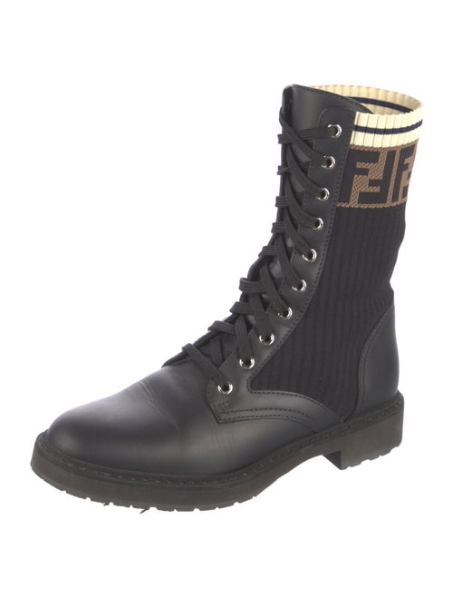 Fendi Zucca FF Logo Printed Combat Boots