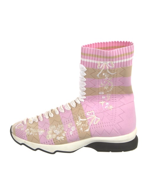 Fendi Printed Embroidered Accent Sock Sneakers