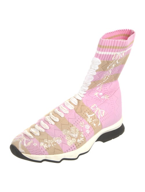 Fendi Printed Embroidered Accent Sock Sneakers