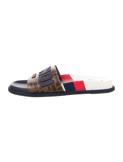 Fendi Leather Printed Slides