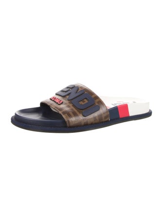 Fendi Leather Printed Slides