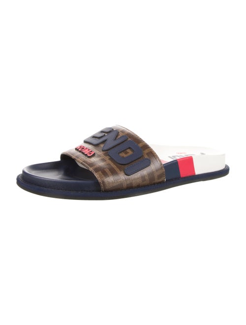 Fendi Leather Printed Slides