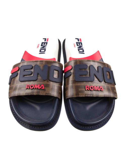 Fendi Leather Printed Slides