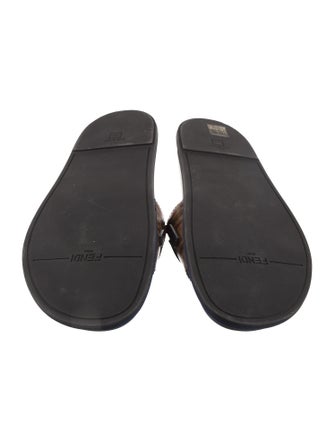 Fendi Leather Printed Slides