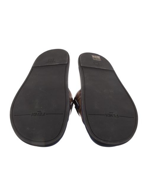 Fendi Leather Printed Slides