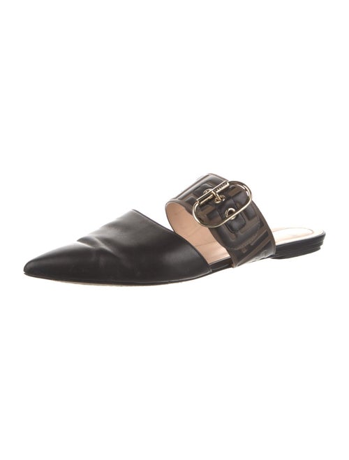Fendi Zucca FF Logo Leather Mules