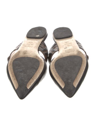 Fendi Zucca FF Logo Leather Mules