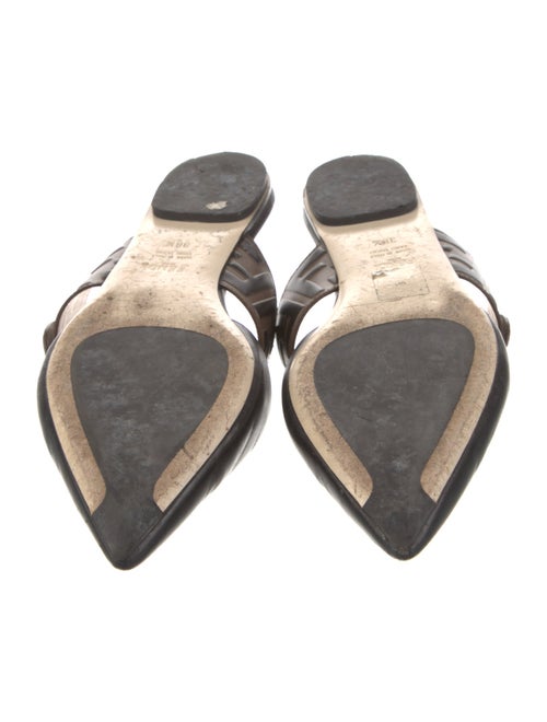 Fendi Zucca FF Logo Leather Mules