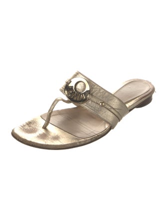 Fendi Leather Studded Accents Slides