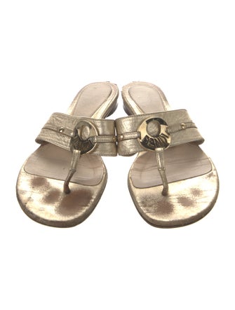 Fendi Leather Studded Accents Slides