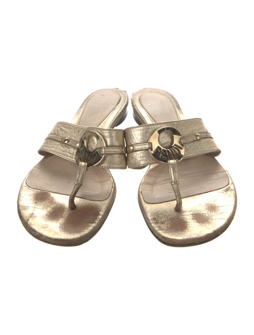 Fendi Leather Studded Accents Slides