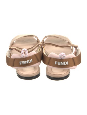 Fendi Zucca FF Logo Canvas T-Strap Sandals