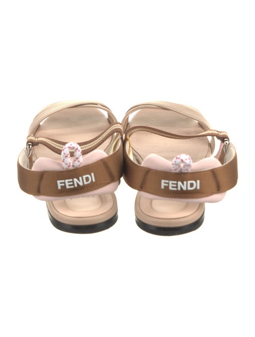 Fendi Zucca FF Logo Canvas T-Strap Sandals