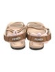 Fendi Zucca FF Logo Canvas T-Strap Sandals