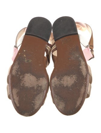 Fendi Zucca FF Logo Canvas T-Strap Sandals