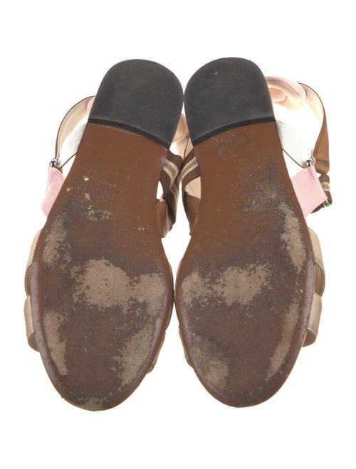 Fendi Zucca FF Logo Canvas T-Strap Sandals