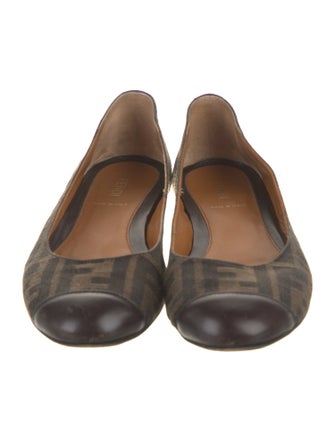 Fendi Zucca FF Logo Canvas Flats