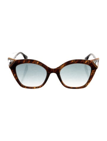 Fendi Sunglasses Zucca FF Logo Cat-Eye