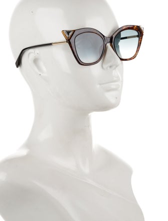 Fendi Zucca FF Logo Cat-Eye Sunglasses