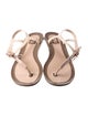 Fendi Zucca FF Logo Rubber T-Strap Sandals