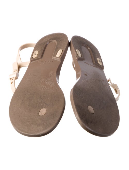 Fendi Zucca FF Logo Rubber T-Strap Sandals