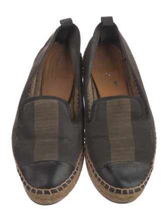 Fendi Pequin Pattern Canvas Espadrilles