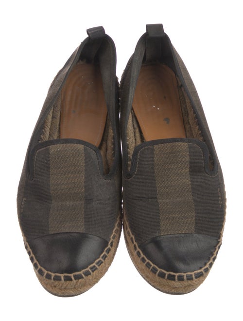 Fendi Pequin Pattern Canvas Espadrilles