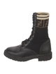 Fendi Zucca FF Logo Leather Combat Boots