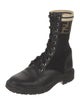 Fendi Zucca FF Logo Leather Combat Boots