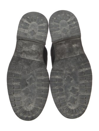 Fendi Zucca FF Logo Leather Combat Boots