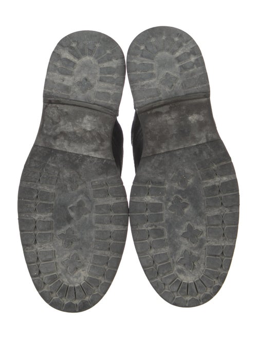 Fendi Zucca FF Logo Leather Combat Boots