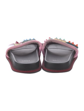 Fendi Leather Printed Slides