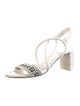 Fendi Zucca FF Logo Leather Slingback Sandals