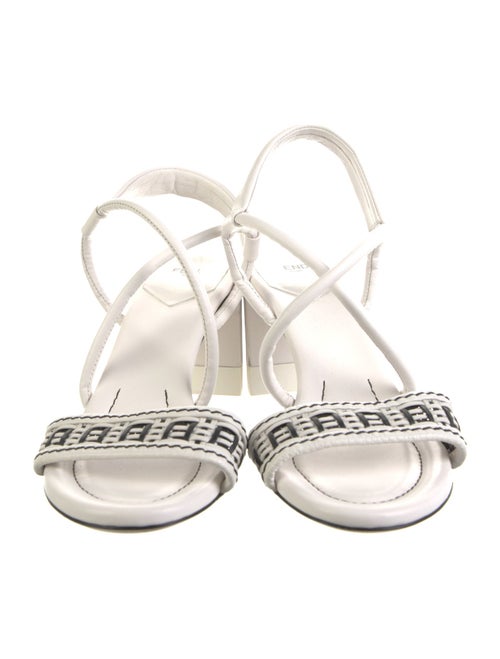 Fendi Zucca FF Logo Leather Slingback Sandals