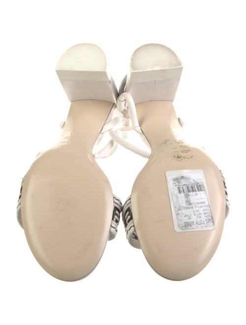 Fendi Zucca FF Logo Leather Slingback Sandals