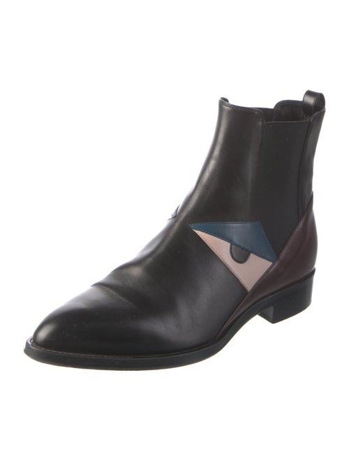 Fendi Monsters Motif Leather Chelsea Boots