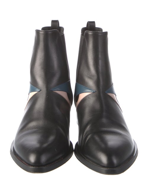 Fendi Monsters Motif Leather Chelsea Boots