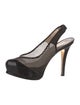 Fendi Signature Logo Mesh Slingback Pumps
