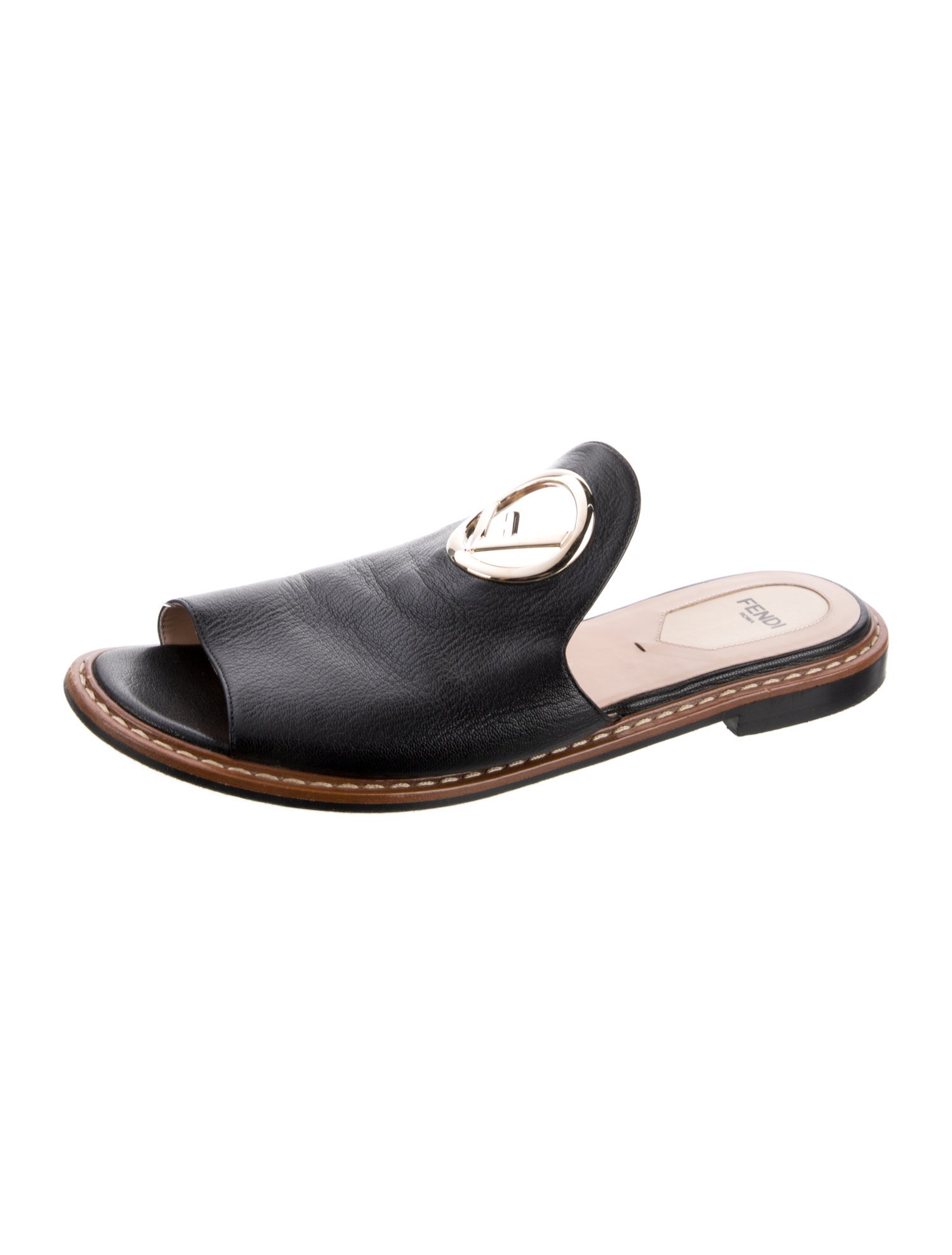 Fendi Leather Slides