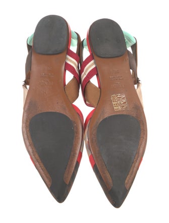 Fendi Zucca FF Logo Mesh Slingback Flats