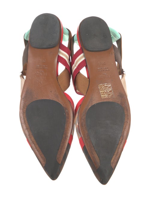 Fendi Zucca FF Logo Mesh Slingback Flats