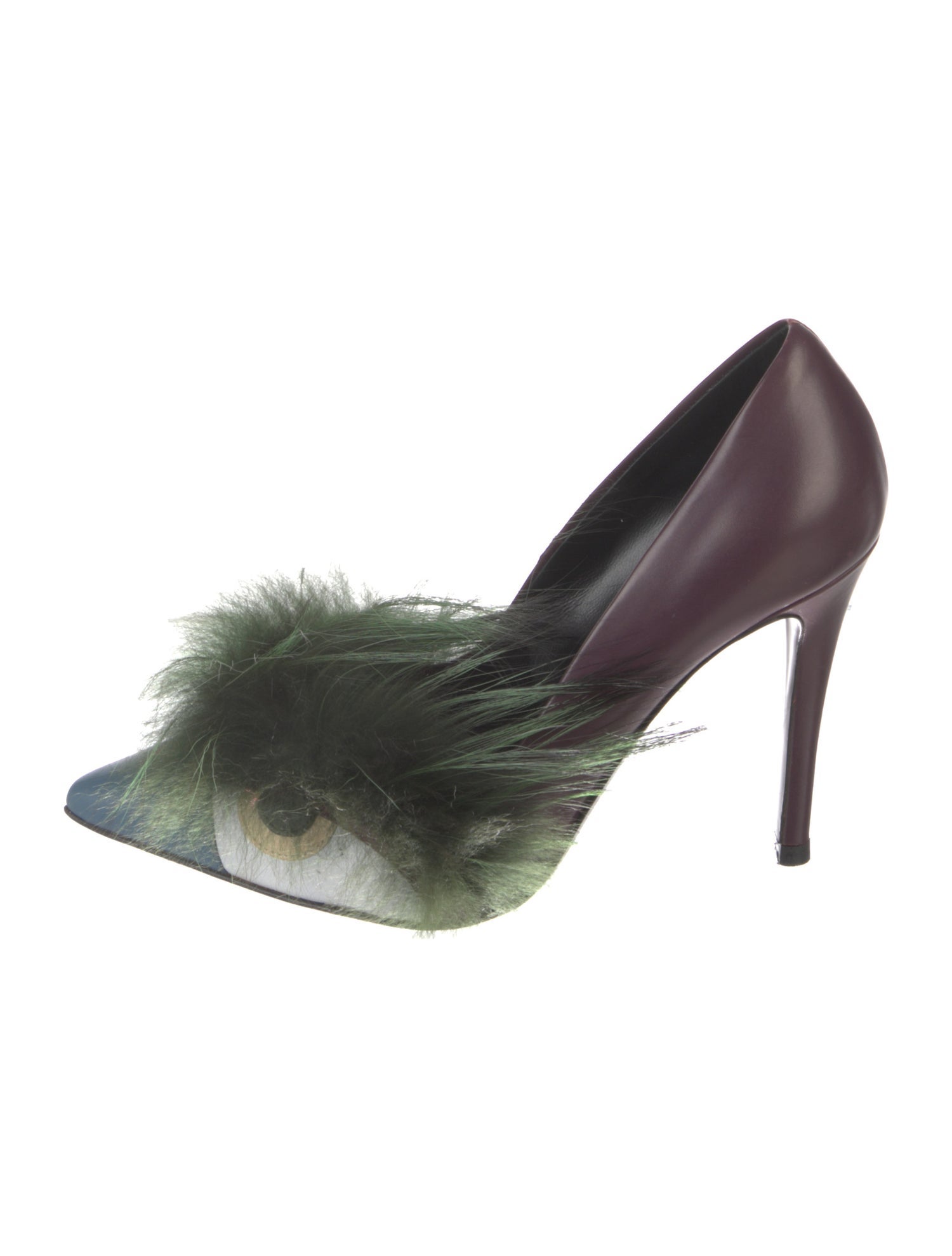 Fendi Leather Printed D'Orsay Pumps