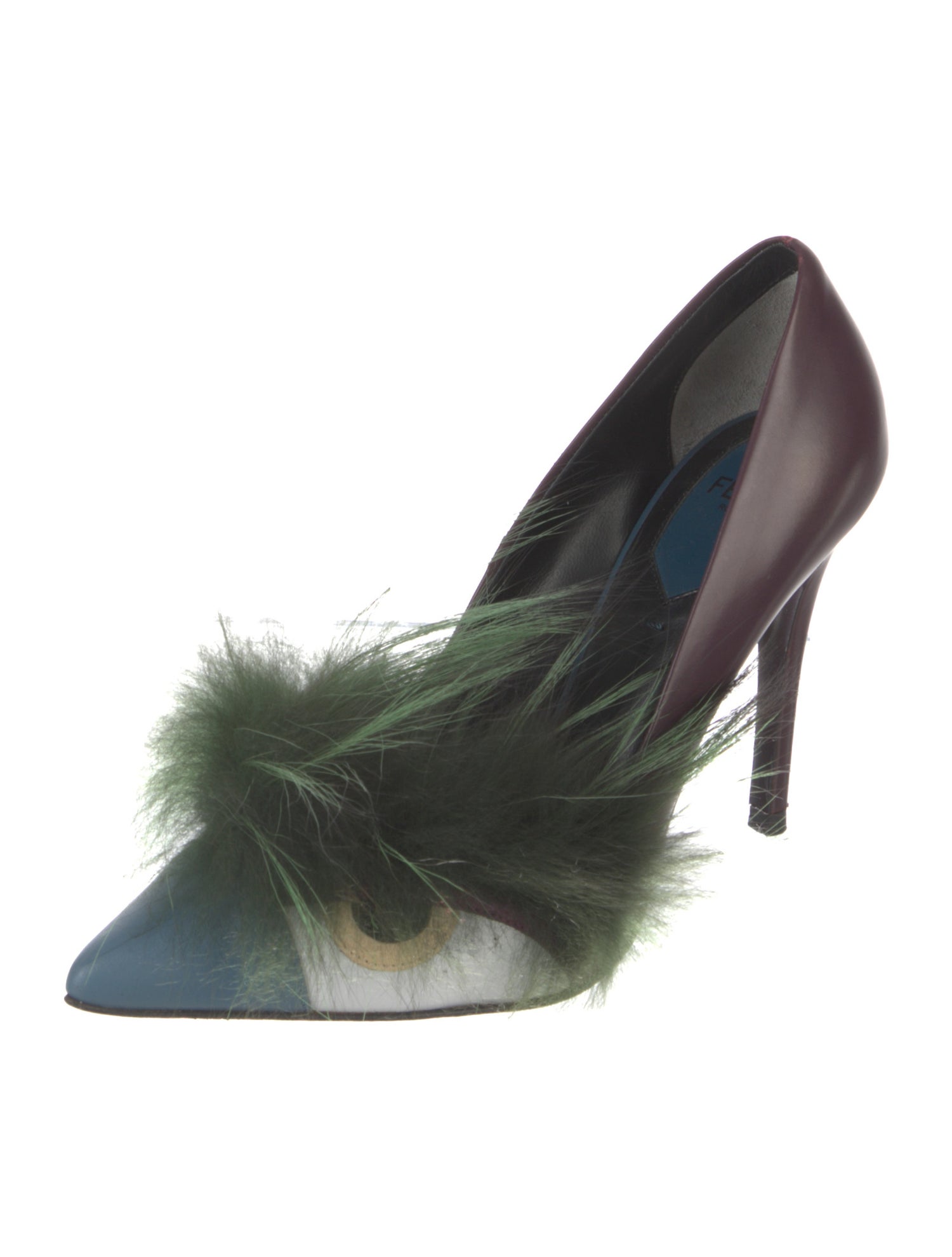 Fendi Leather Printed D'Orsay Pumps