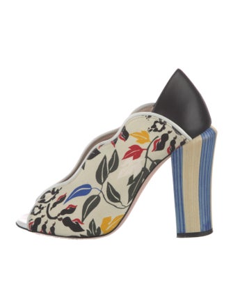 Fendi Canvas Printed Mules