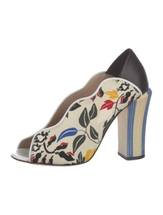 Fendi Canvas Printed Mules