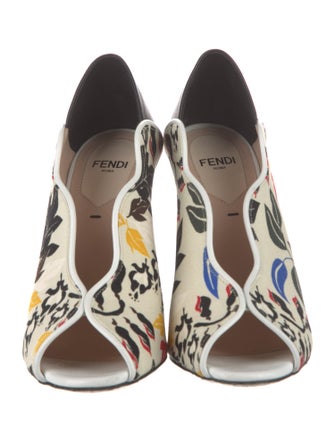 Fendi Canvas Printed Mules