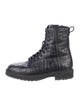 Fendi Zucca FF Logo Leather Combat Boots
