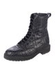 Fendi Zucca FF Logo Leather Combat Boots
