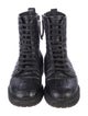 Fendi Zucca FF Logo Leather Combat Boots