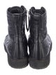Fendi Zucca FF Logo Leather Combat Boots